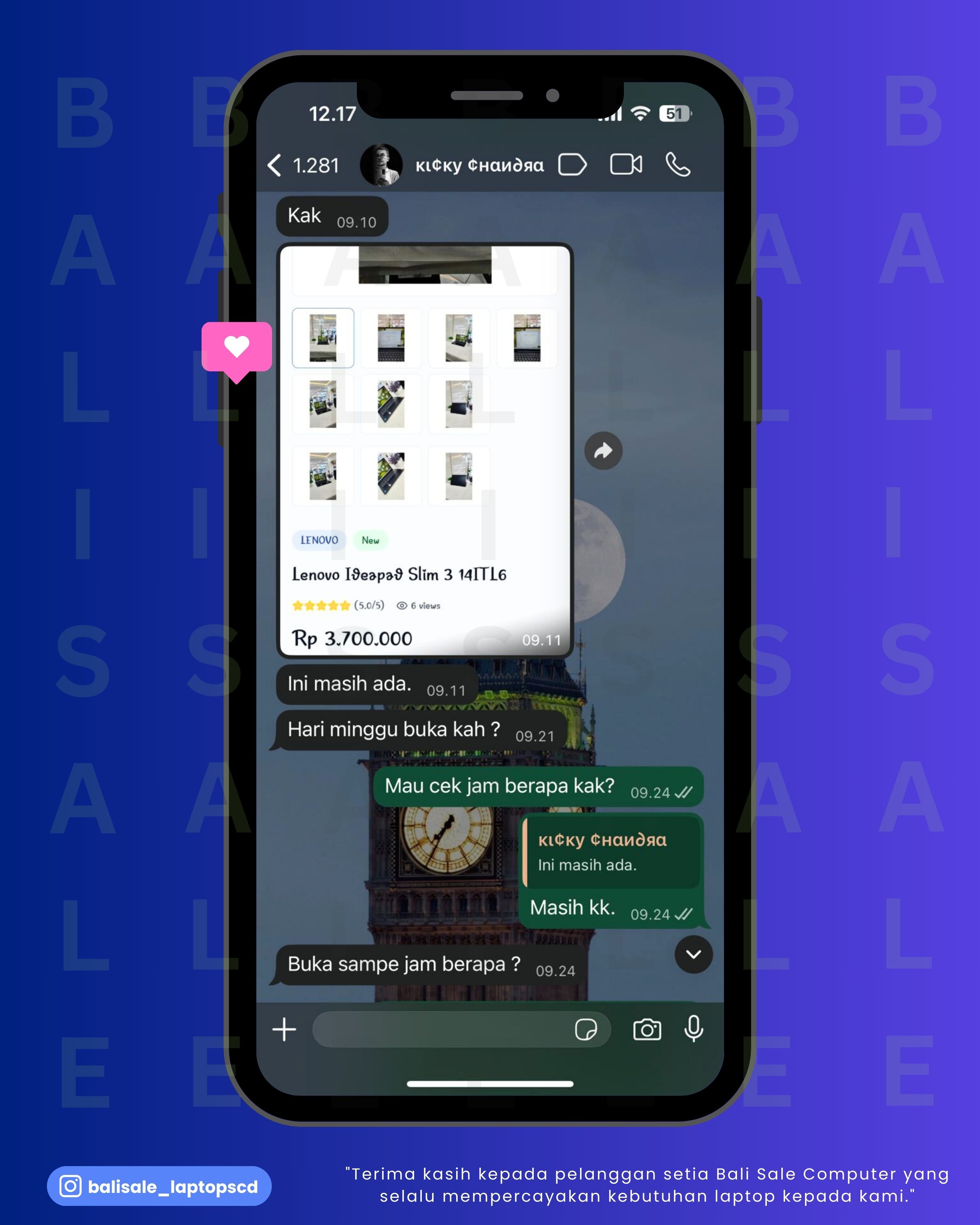 Chat testimoni Chandra