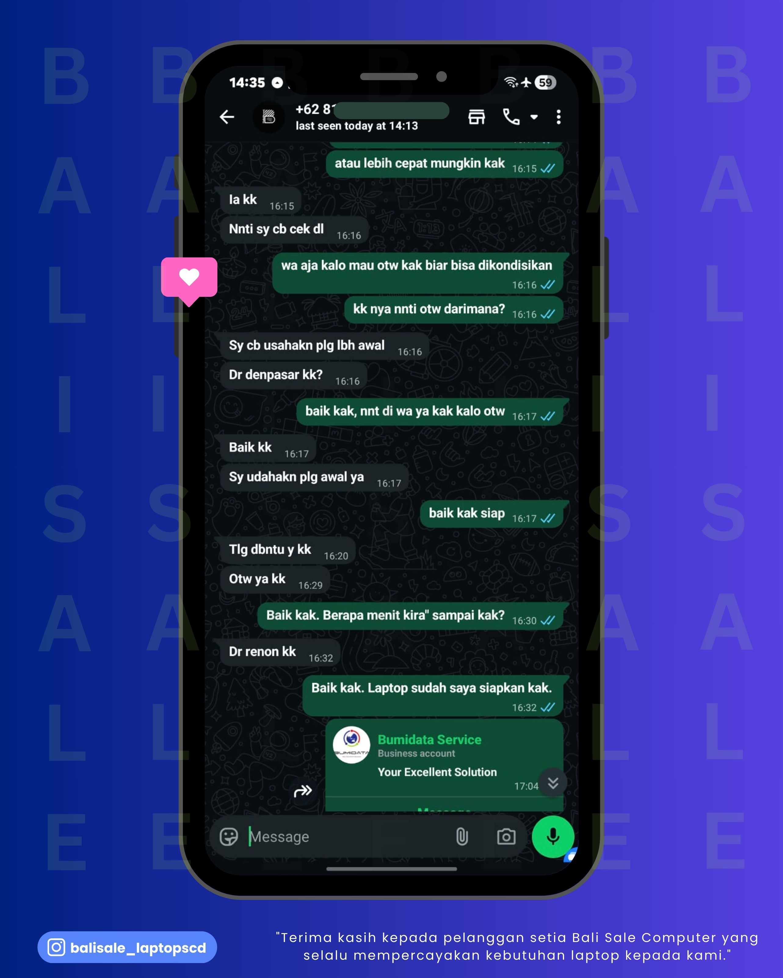 Chat testimoni Billy