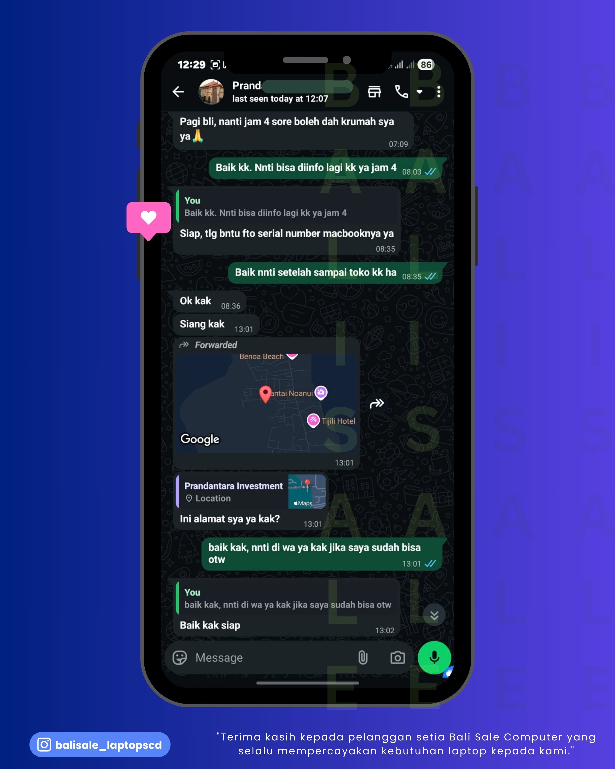 Chat testimoni Prandantara