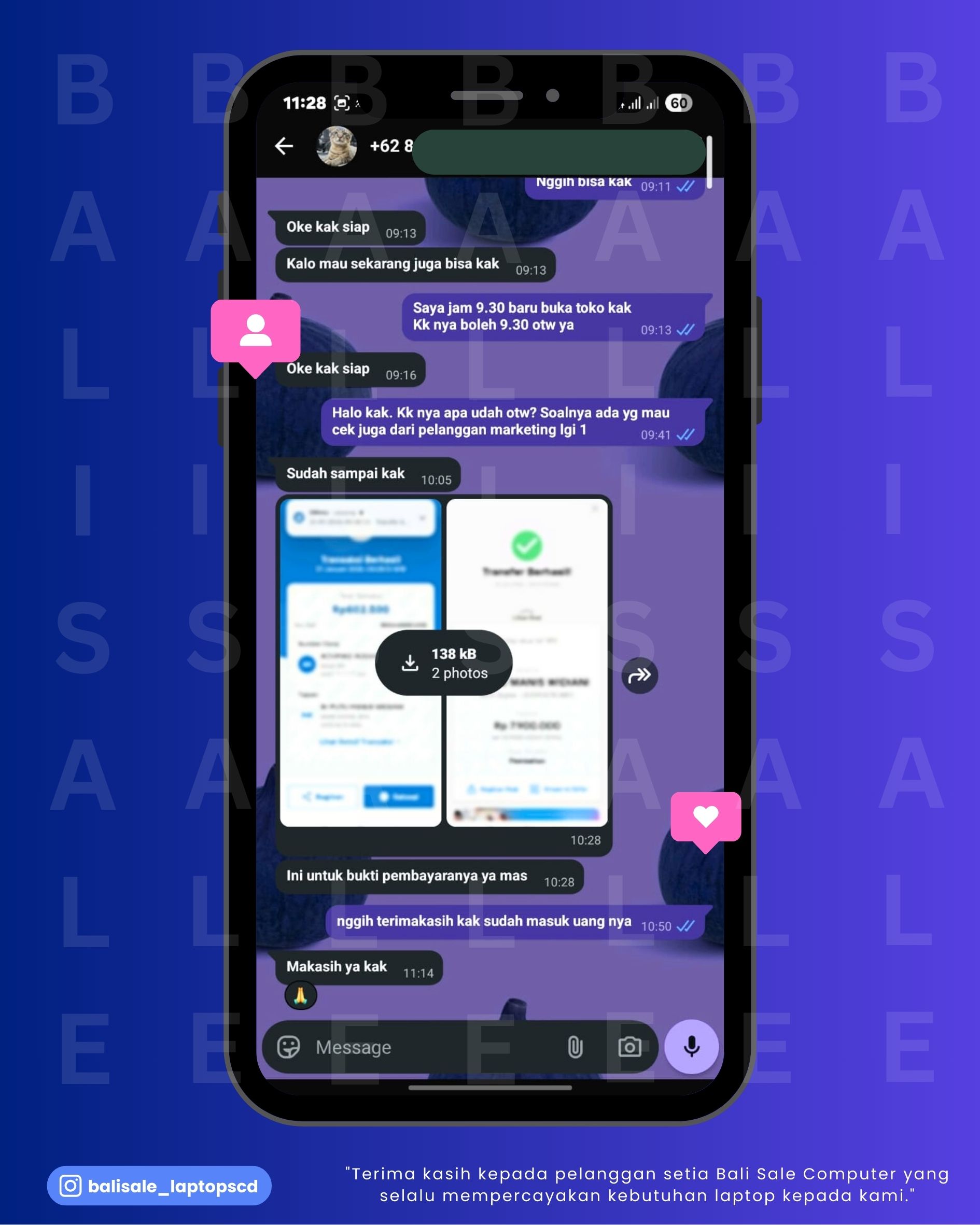 Chat testimoni Ahmad